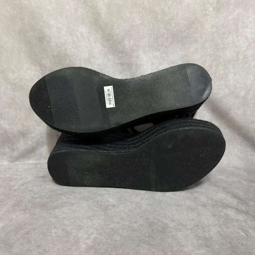 Torrid Espadrille Wedge Sandals Womens 10.5WW Black Excellent Platform Boho